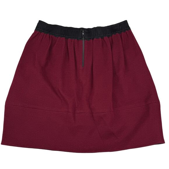 SANDRO Joviale Wool Mini Skirt Size 4 Bordeaux Red Black - Picture 6 of 7